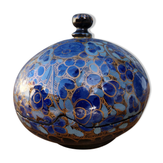 Round cash papier-mâché box from Kashmir