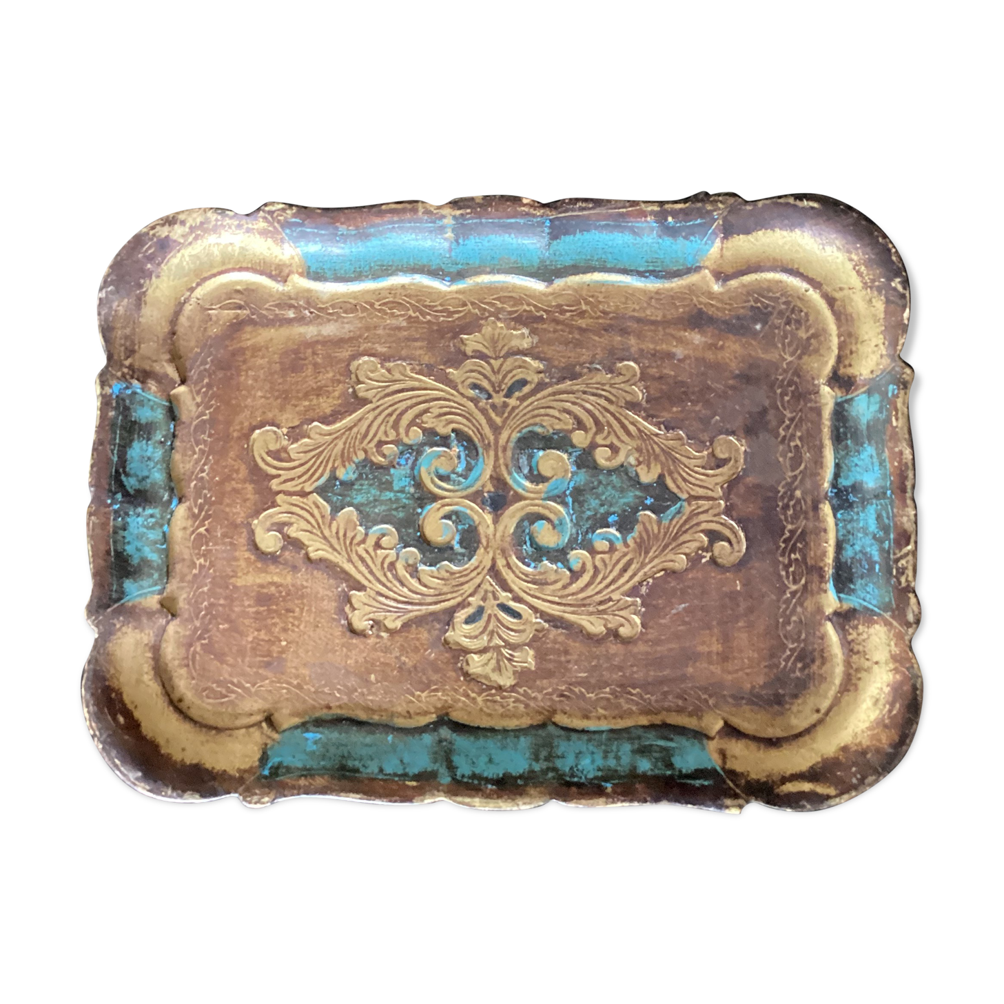 Florentine top wood painted vintage