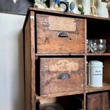 Meuble de métier en bois foncé ☐ 107 x 188 cm