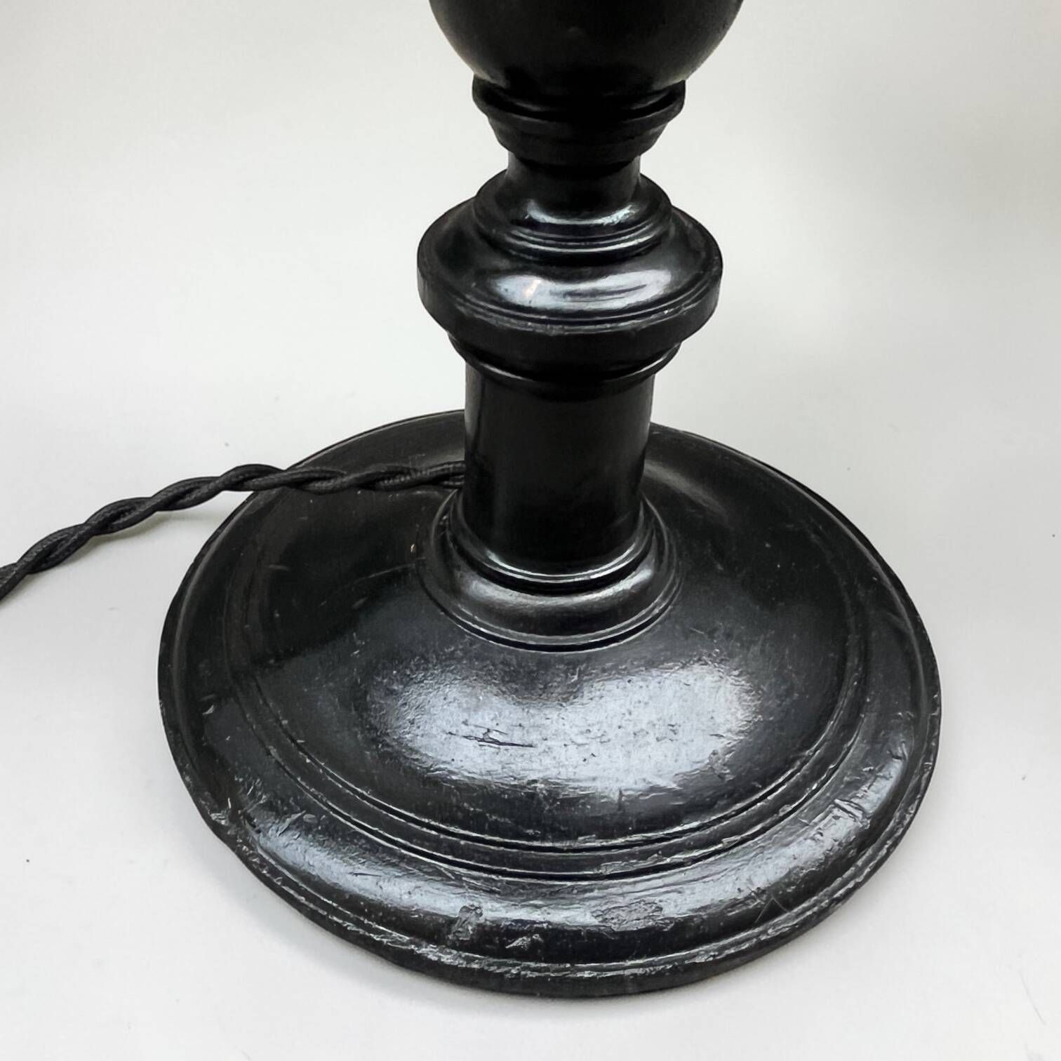 Art Deco torch lamp with flame globe and Napoleon III base - torch lamp