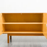 Vintage walnut wood row, restored, 220cm