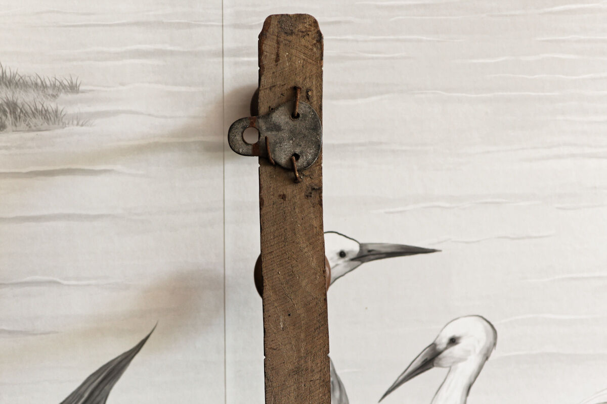 Wall mounted wooden coat rack turned