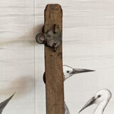 Wall mounted wooden coat rack turned