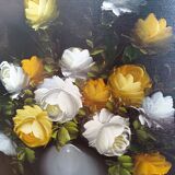 Oil on canvas with bouquet