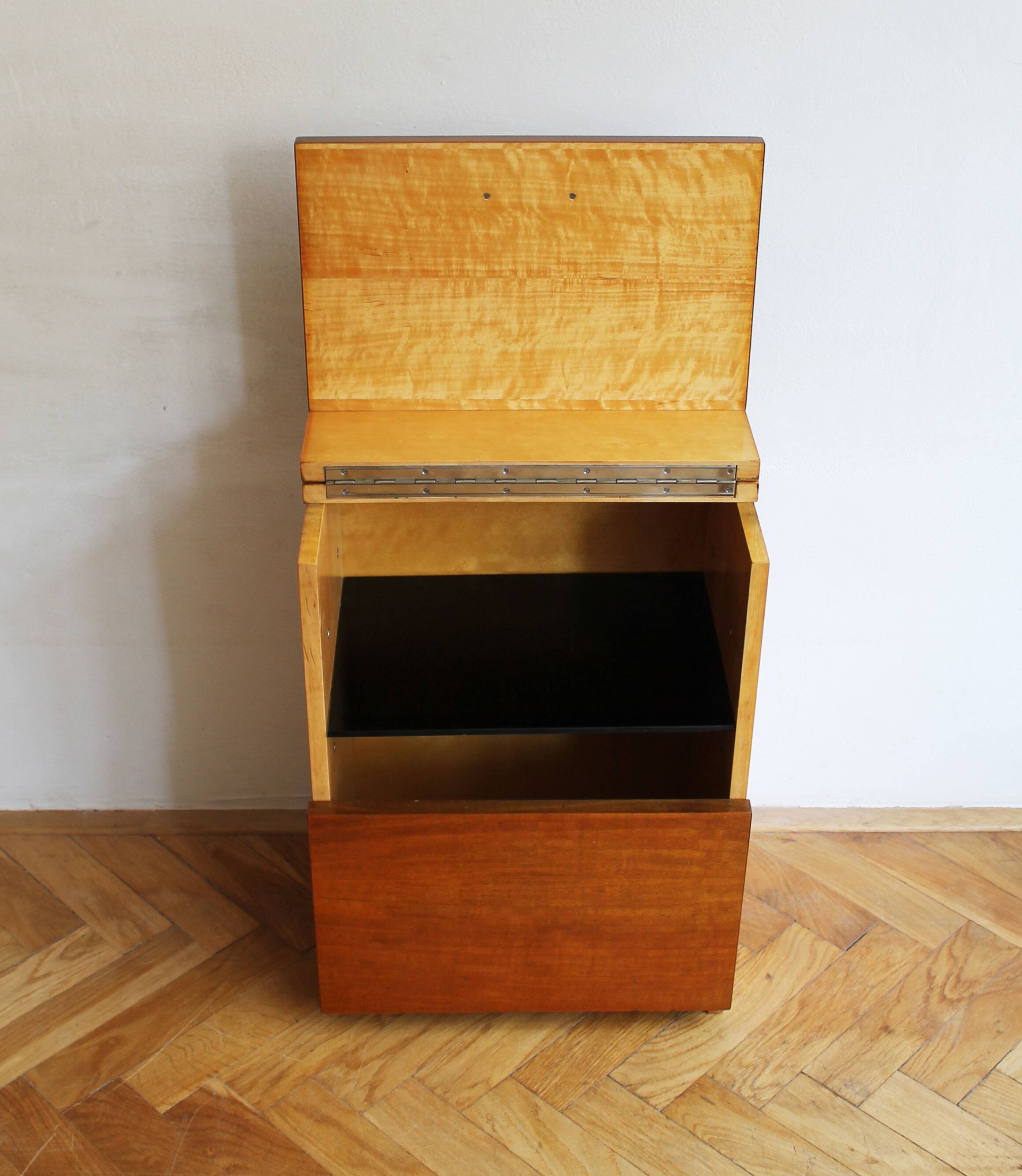 1960s Minimalist Drinks Cabinet with Top and Front Opening