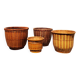 Lot de 4 cache pots en rotin vintage 