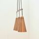 Mid Century Scandinavian Copper & Teak Triple Pendant By Jakobsson, 1950s