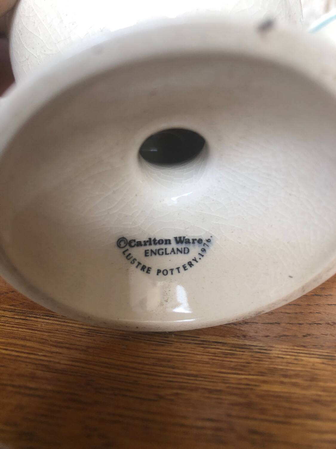 Pair old egg cup carlton ware 1976 ceramic white & blue vintage