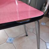 Red vintage formica table and 2 chairs