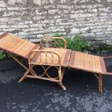 Bamboo rattan long chair