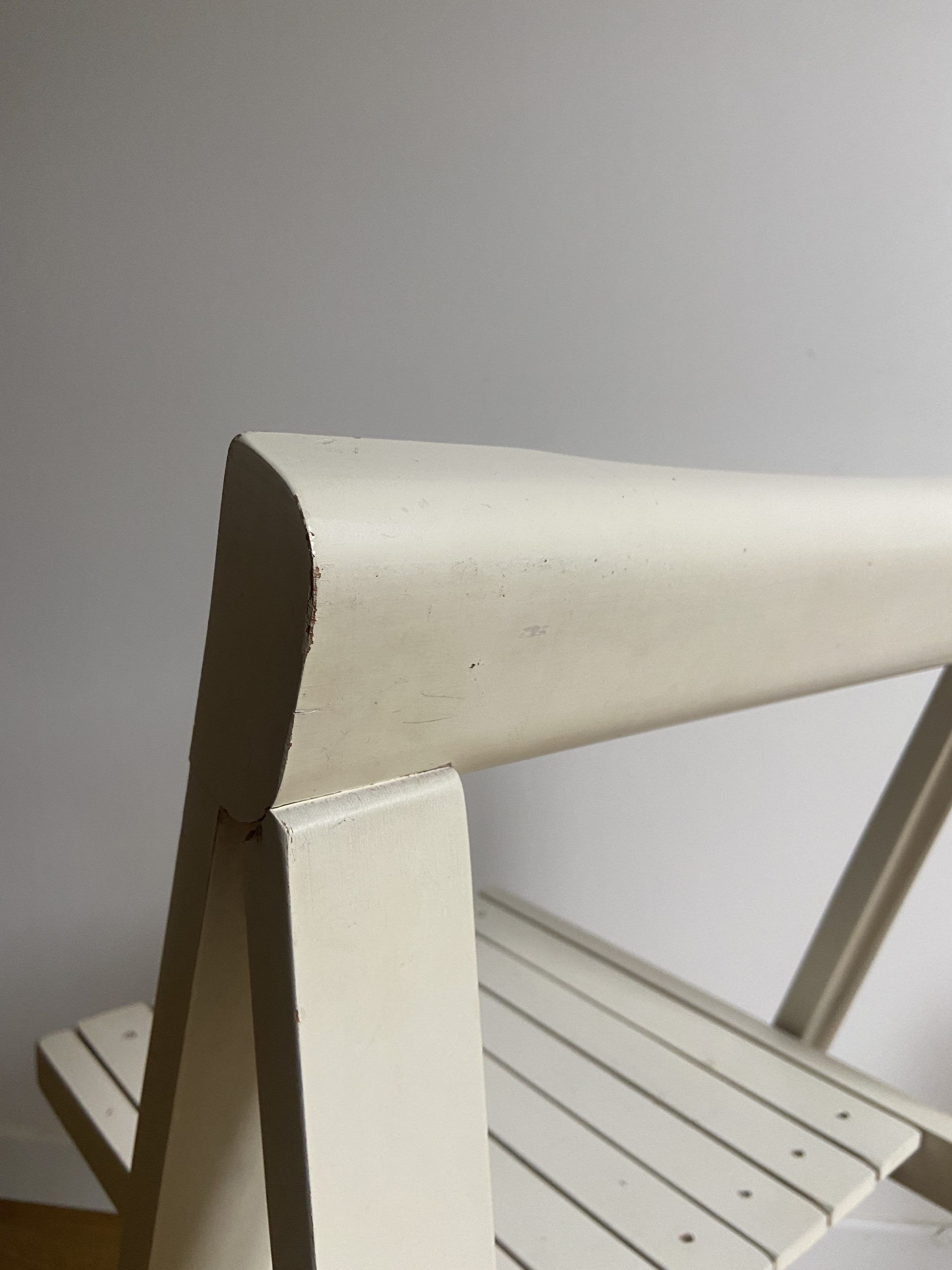 White folding vintage chair