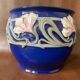 Art Nouveau pot cover in midnight blue ceramic, 1920