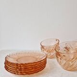 Set of 6 "Rosaline" coffee cups '70s - Arcoroc France vintage