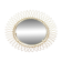Vintage 1950s sun mirror in gold metal.