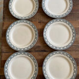 6 flat plates Terre de Fer Salins model Garlands L.XVI