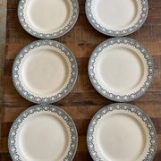 6 flat plates Terre de Fer Salins model Garlands L.XVI