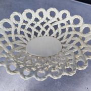 Vintage woven ceramic fruit bowl