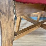 Ensemble de 4 chaises en bois et vinyle rouge