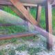 Pair of rustic antique long benches in solid wood – 195 cm