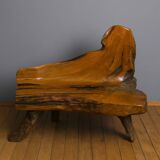 Asia 20th century: bench made of olive wood and driftwood