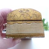 Boite à timbre Florentine en bois, Italie vintage