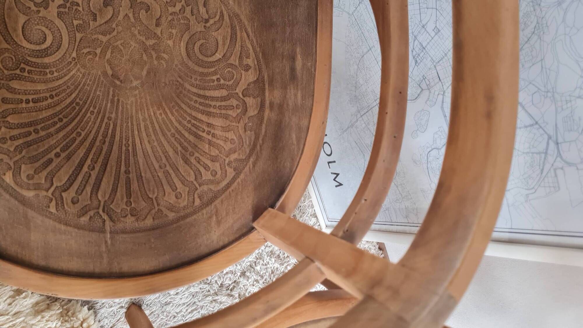 Pair of chairs in the style of antique armchairs circa 1940 - engraved seat.