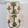 Pair of bamboo imitation wall lights, vintage 1970s.