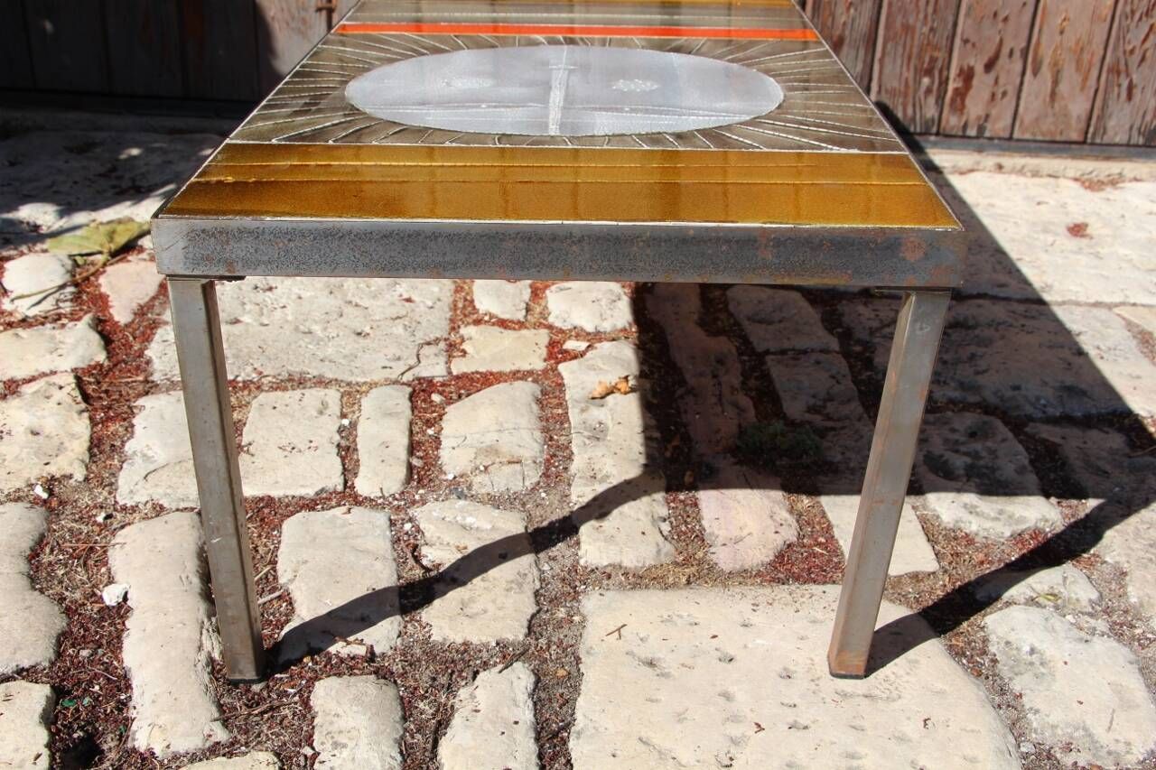 Ceramic Coffee Table Model "Soleil" by Roger Capron