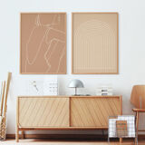 Pair of giclee prints, abstract wall art set of two, 50x70cm