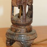 Large African art tower lamp base unique piece
