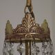 French Empire Style Bronze Single Montgolfier Crystal Basket Chandelier