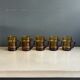 Amber textured glass water service, 1 jug + 5 glasses - Ref 1399