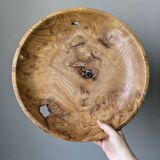 Coupe en bois d'olivier plat ancien artisanal slow décoration campagne