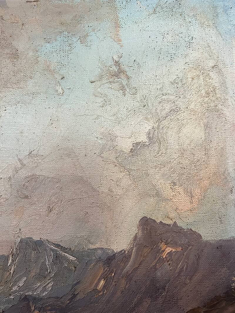 Painting "Mountain Torrent", Oil on canvas