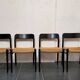 Niels Møller model 75 chair, black, Scandinavian, vintage 1960s.