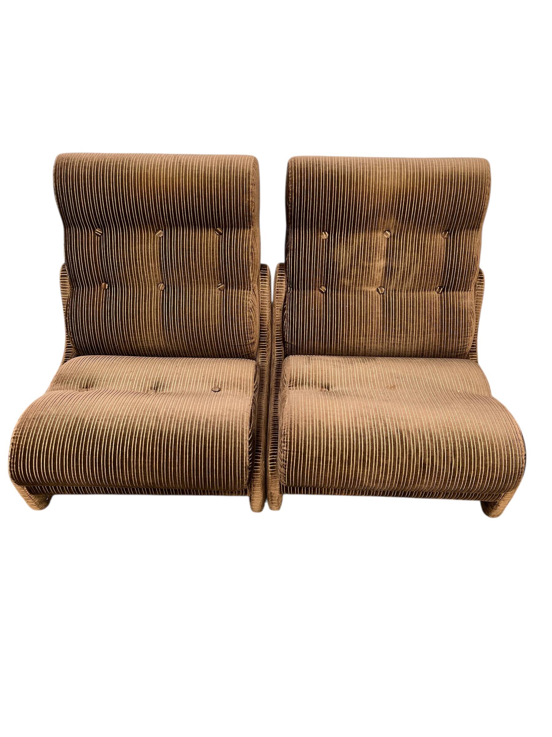 Vintage Two-Seater/Retro Modular Armchairs Armchairs
