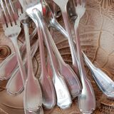 Fish cutlery for 6 Christofle Godrons initials E. L. circa 1910-20