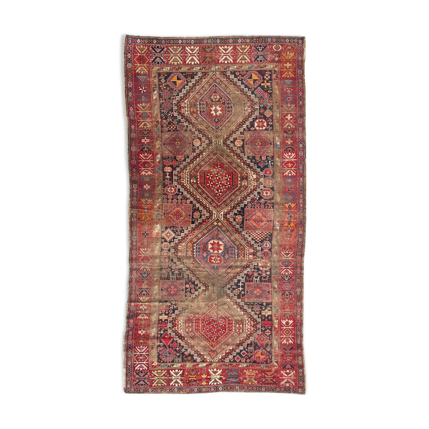 Antique carpet chirwan daghistan handmade 177x350 cm