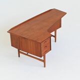 Peter Løvig Nielsen boomerang writing desk in teak Løvig Denmark 1960