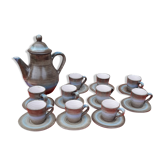 Coffee service in longchamp sandstone grey and brown 10 people