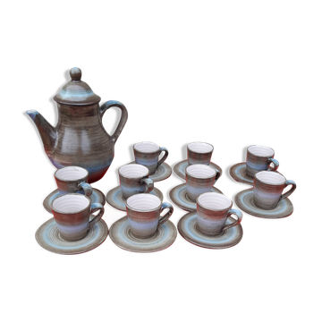 Coffee service in longchamp sandstone grey and brown 10 people