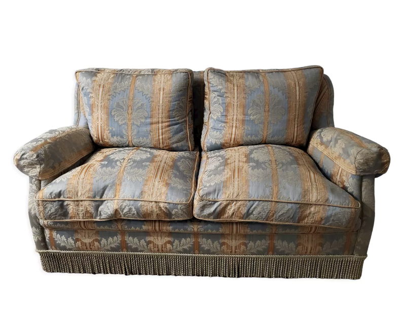 Jacquard fabric sofa with feather filling