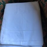Old white monogrammed sheet