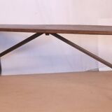 Ancien banc en teck birman et piètement en fer forgé