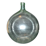 Large vintage light green glass demijohn bottle 20L H42cm