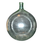 Large vintage light green glass demijohn bottle 20L H42cm
