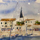 Painting, watercolor, Navy, signed and dated XX century
