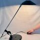 Lampe vintage postmoderne Aluminor noir et argenté