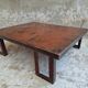 Industrial coffee table pallet table steel cinnamon brown