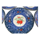 Suite de 10 assiettes à dessert en porcelaine signée à décor de fruits